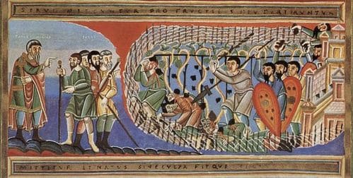 Притча о злых виноградарях. Кодекс Ауреус Эптернаценсис; Около 1035-1040
